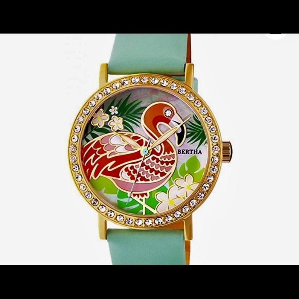 *SALE*Bertha Luna mother of pearl leather watch
